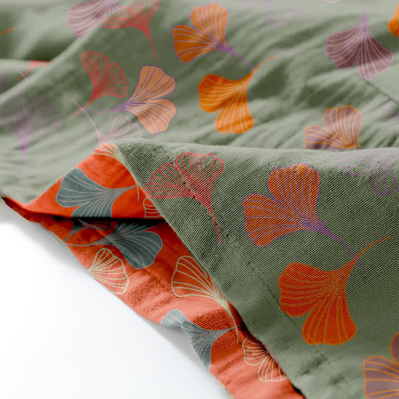 Ownkoti Ginkgo Cotton Gauze Kimono Loungewear Set - Comfort and Style in One