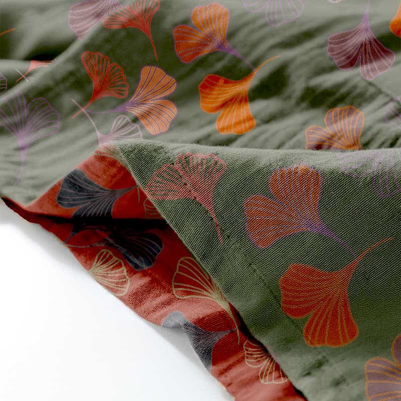 Ownkoti Ginkgo Cotton Gauze Kimono Loungewear Set - Comfort and Style in One