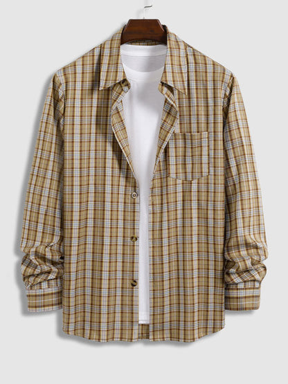 Men's Slim Fit Casual and Elegant Checkered Long Sleeve Shirt