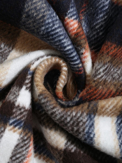 Men's timeless plaid wool blend long-sleeve button-down shirt jacket for versatile style