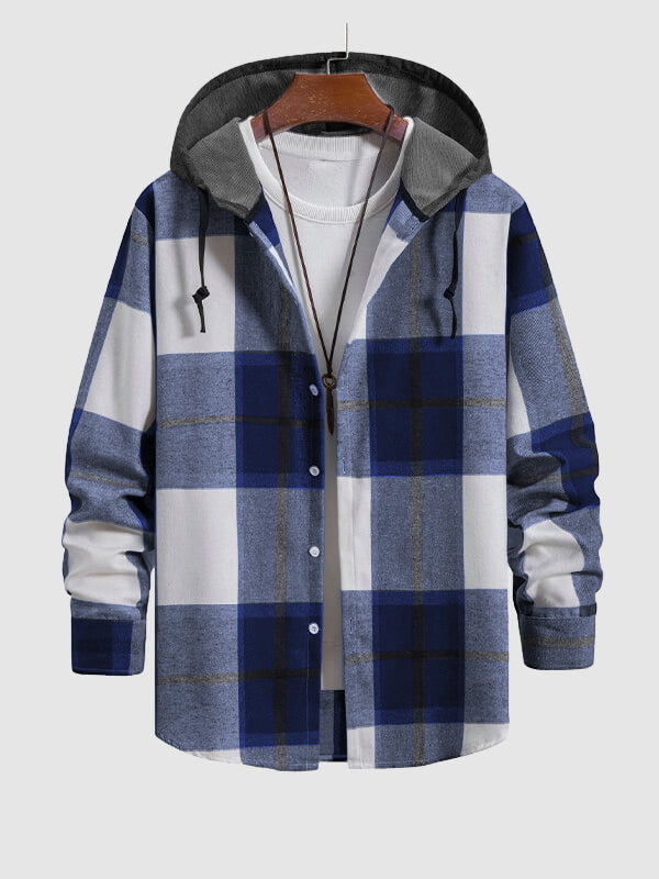 Men's Skinny Plaid Hoodie