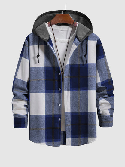 Men's Skinny Plaid Hoodie