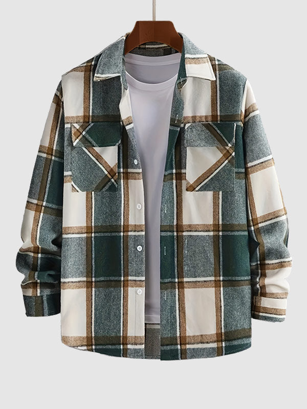 Men's classic plaid shirt in wool blend