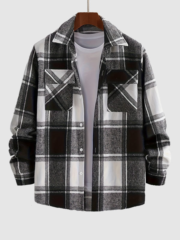 Men's classic plaid shirt in wool blend