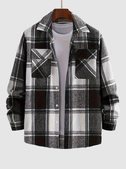 Men's classic plaid shirt in wool blend