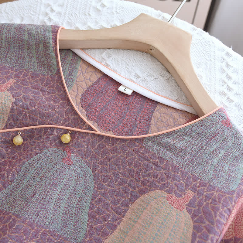 Pure Cotton Rural Pumpkin Style Pajama Set, Comfortable and Soft, Casual and Fashionable