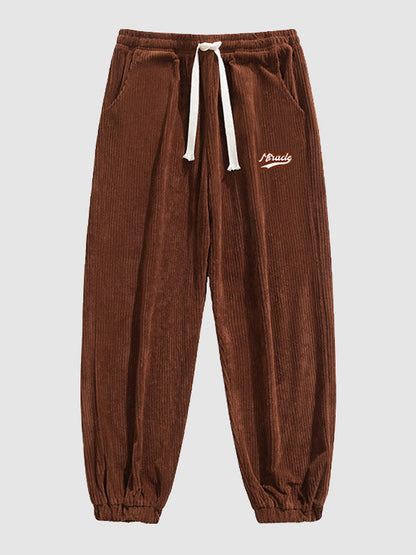 Men's Stylish Plaid Hooded Wool Blend Shirt Jacket with Corduroy Casual Pants