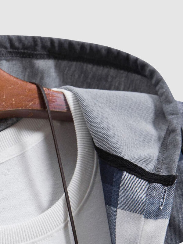 Men's Skinny Plaid Hoodie