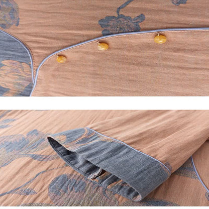 Ownkoti Comfortable Floral Cotton Casual Wear Round Neck Set