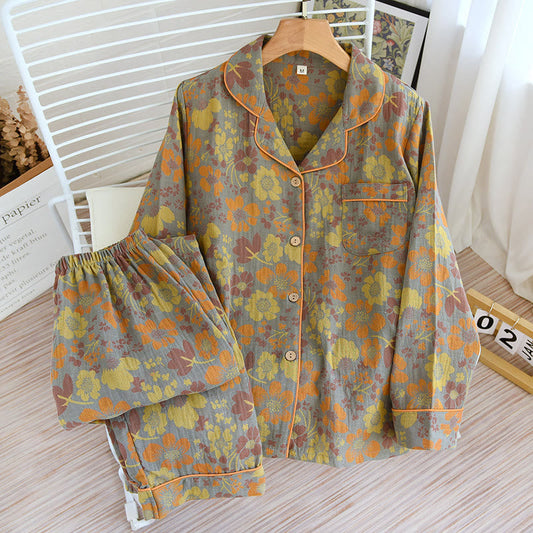 Ownkoti Yellow Daisy Elegant Cotton Loungewear Set for Comfortable Relaxation