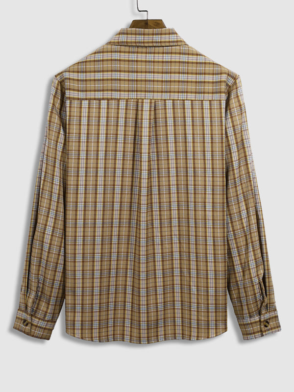 Men's Slim Fit Casual and Elegant Checkered Long Sleeve Shirt