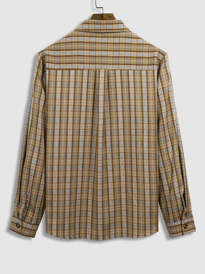 Men's Slim Fit Casual and Elegant Checkered Long Sleeve Shirt