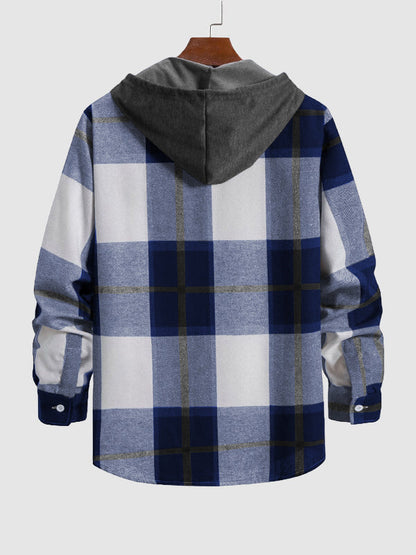 Men's Skinny Plaid Hoodie