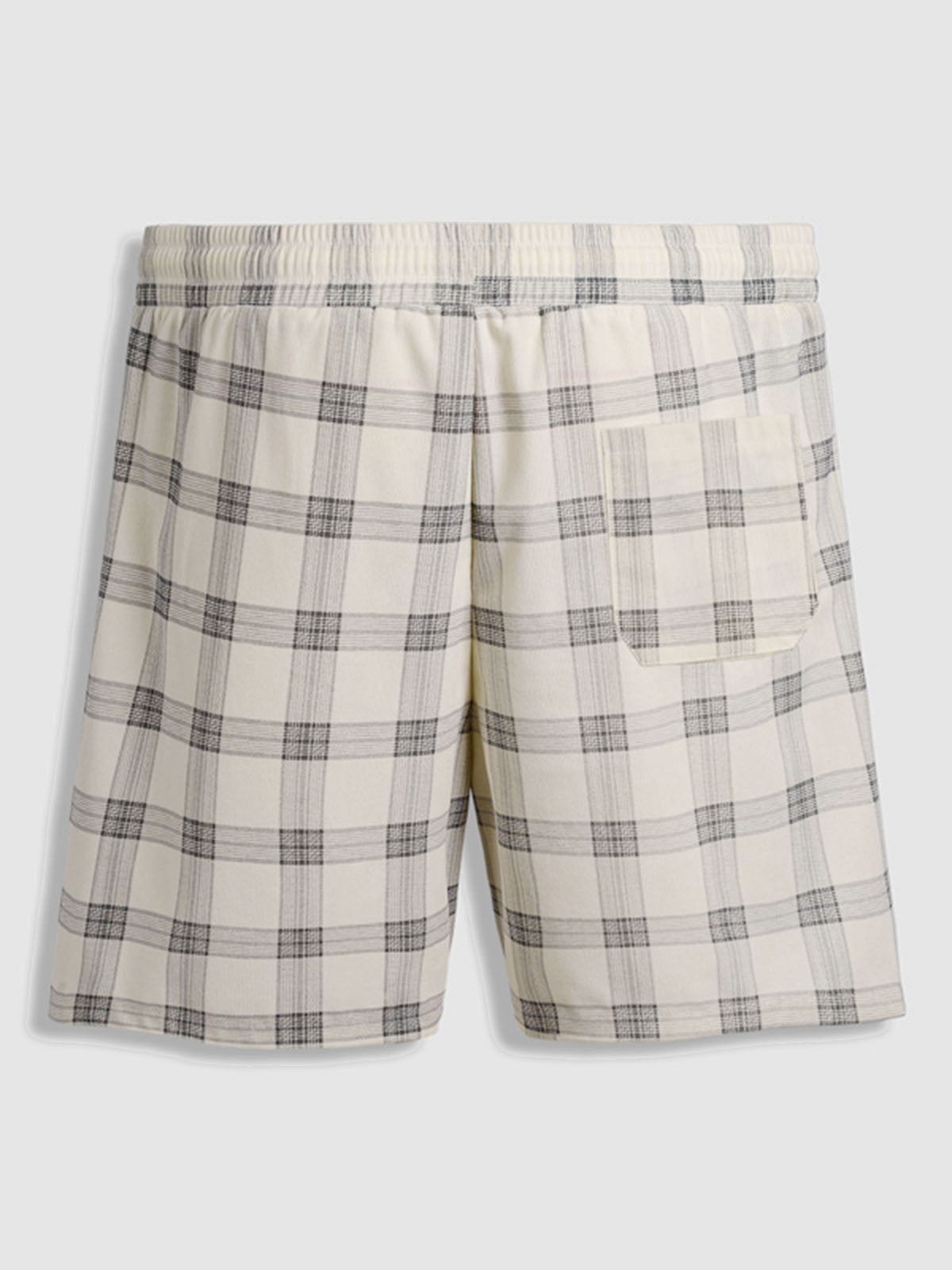 Men's plaid corduroy shorts with elastic waistband for everyday comfort