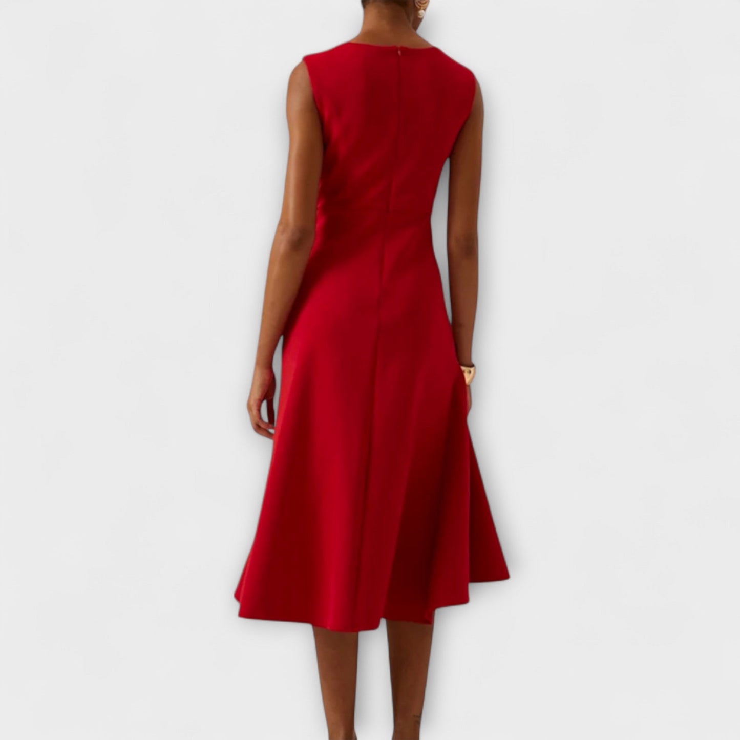 Avero | Asymmetric Draped Midi Dress