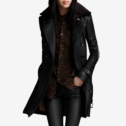 Sofie™ Elegant Faux Leather Coat for a Modern and Sophisticated Style