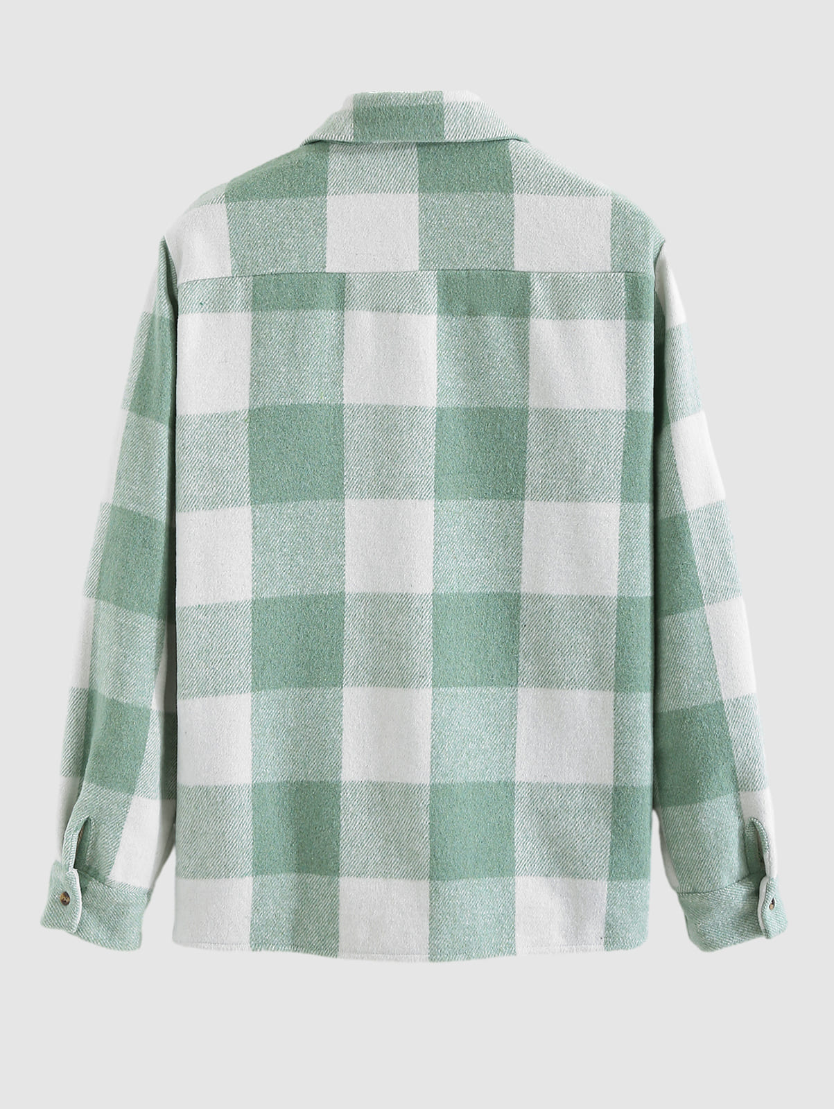 Men's timeless plaid wool blend long-sleeve button-down shirt jacket for versatile style