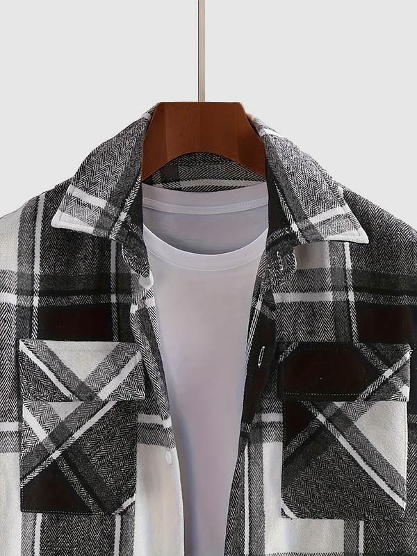 Men's classic plaid shirt in wool blend