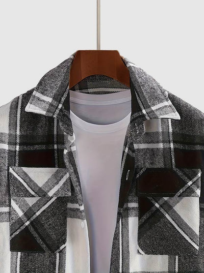 Men's classic plaid shirt in wool blend