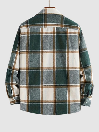 Men's classic plaid shirt in wool blend