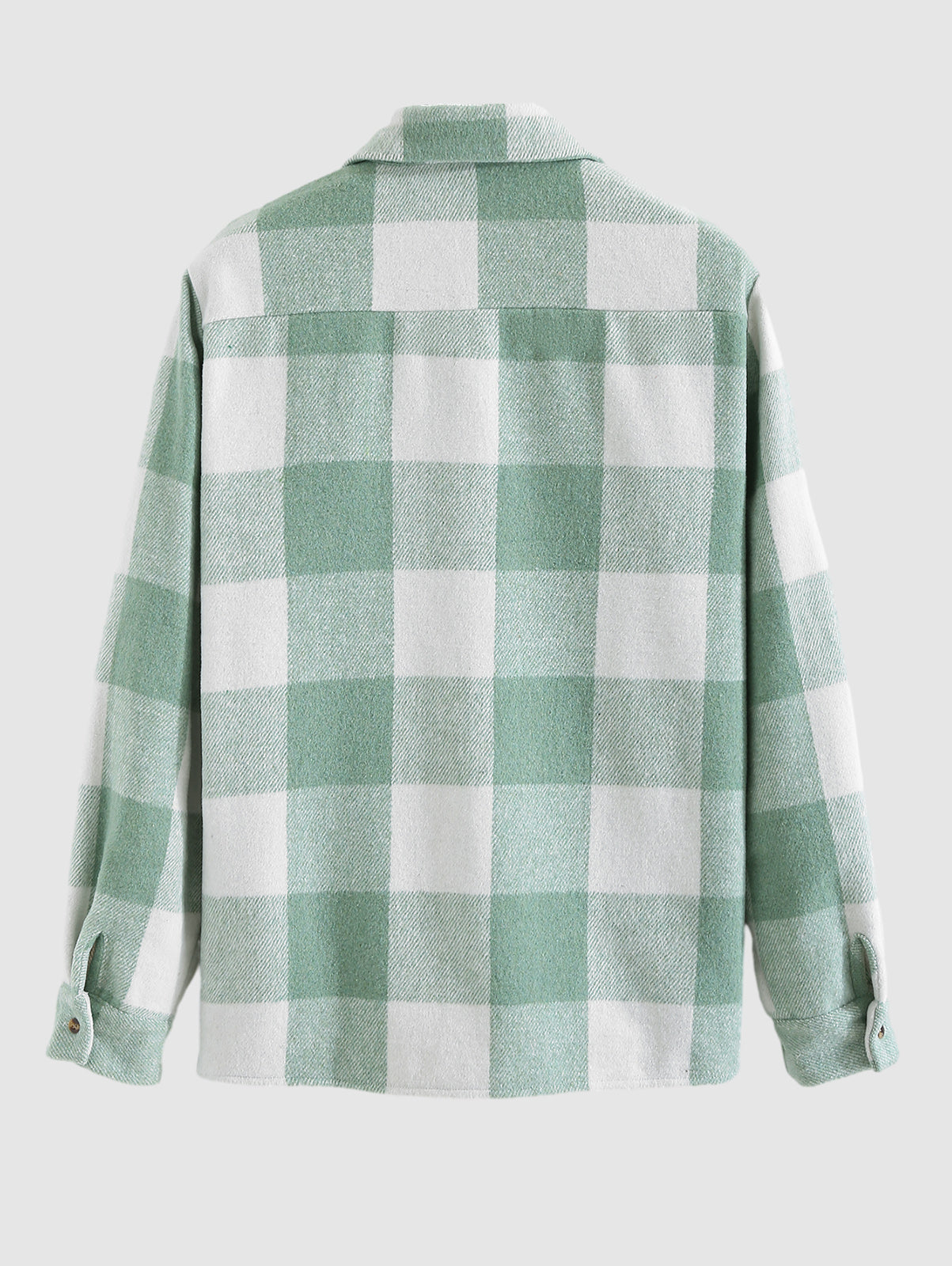 Men's Classic Plaid Wool Blend Long-Sleeve Shirt and Comfortable Sweatpants Two-Piece Set