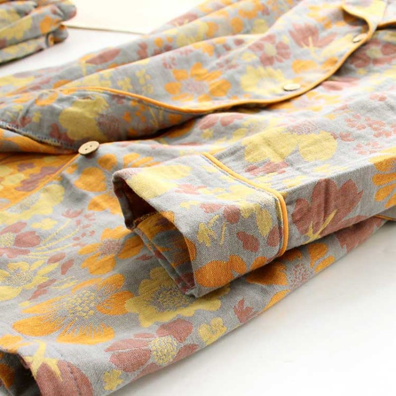 Ownkoti Yellow Daisy Elegant Cotton Loungewear Set for Comfortable Relaxation