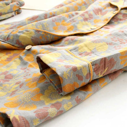 Ownkoti Yellow Daisy Elegant Cotton Loungewear Set for Comfortable Relaxation