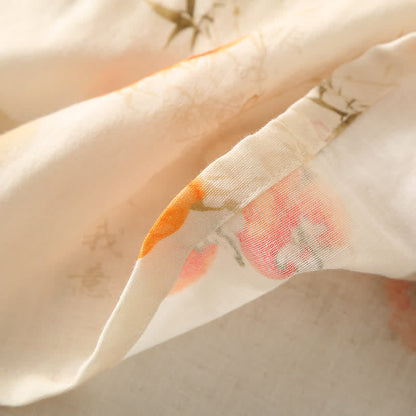 Majestic Persimmon Double Layer Gauze Nightwear Set for Comfort and Elegance