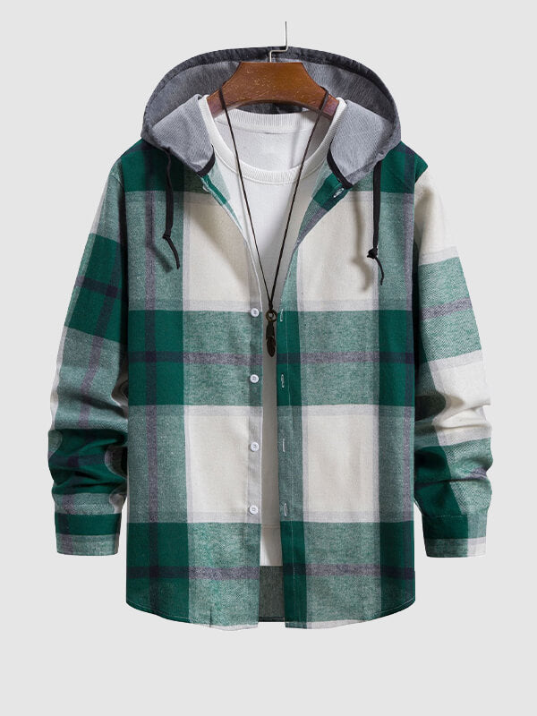 Men's Skinny Plaid Hoodie