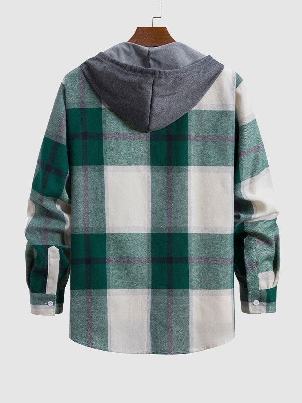 Men's Skinny Plaid Hoodie