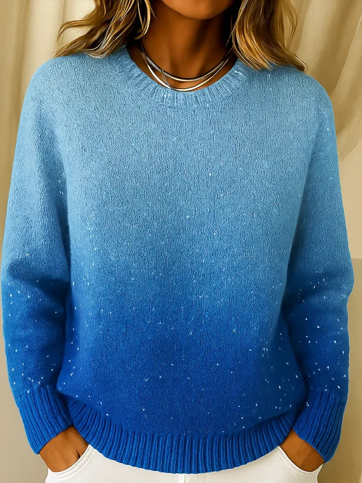 Women's Elegant Sparkle Gradient Knit Top