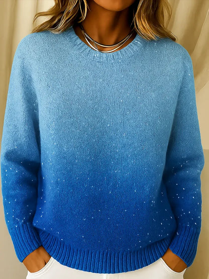 Women's Elegant Sparkle Gradient Knit Top