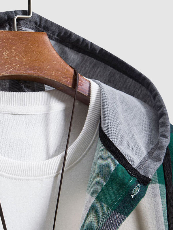 Men's Skinny Plaid Hoodie