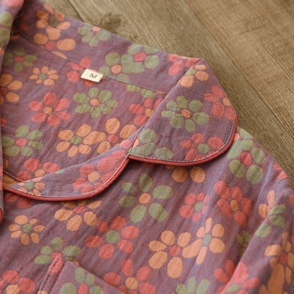 Ownkoti Cotton Gauze Pajama Set with Long Sleeve Design for Optimal Comfort