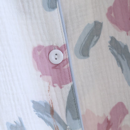 Ownkoti Elegant Floral Pattern Cotton Chiffon Nightwear Set