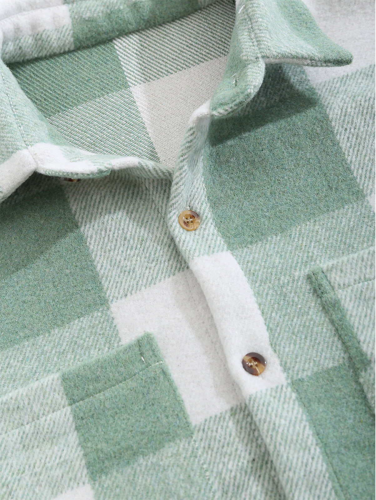 Men's Classic Plaid Wool Blend Long-Sleeve Shirt and Comfortable Sweatpants Two-Piece Set