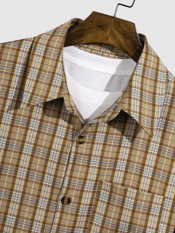 Men's Slim Fit Casual and Elegant Checkered Long Sleeve Shirt