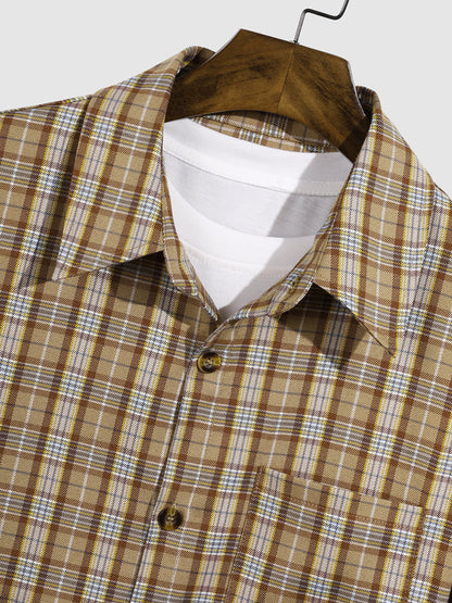 Men's Slim Fit Casual and Elegant Checkered Long Sleeve Shirt