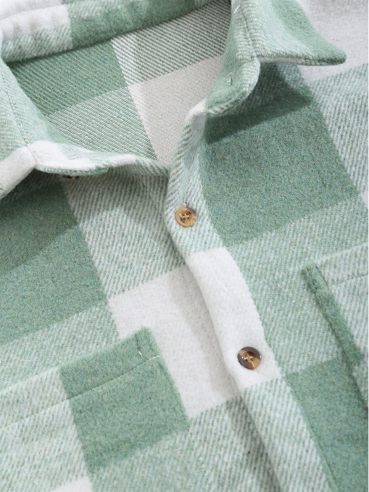 Men's timeless plaid wool blend long-sleeve button-down shirt jacket for versatile style