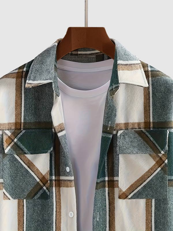 Men's classic plaid shirt in wool blend