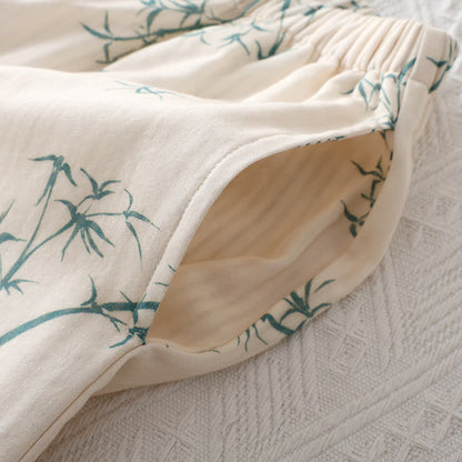 Rustic Style Bamboo Fiber Cotton Gauze Pajama Set