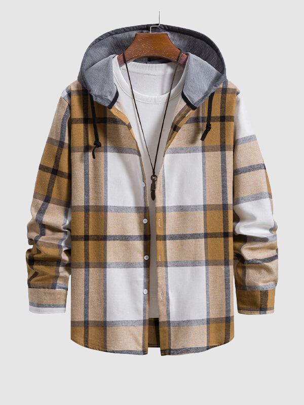 Men's Skinny Plaid Hoodie