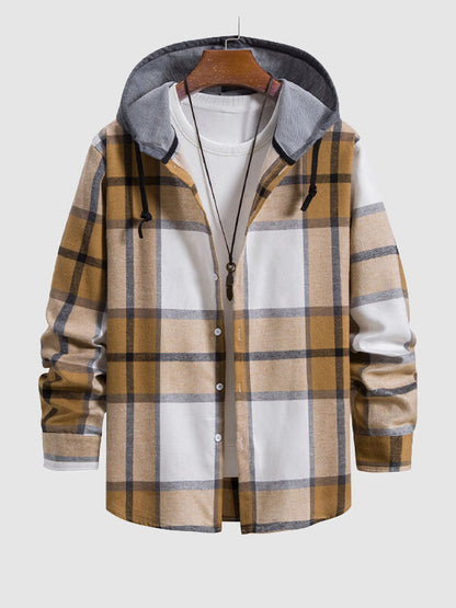 Men's Skinny Plaid Hoodie