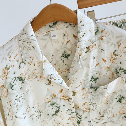 Rustic Charm Satin Pajama Set for Comfortable Nighttime Wear