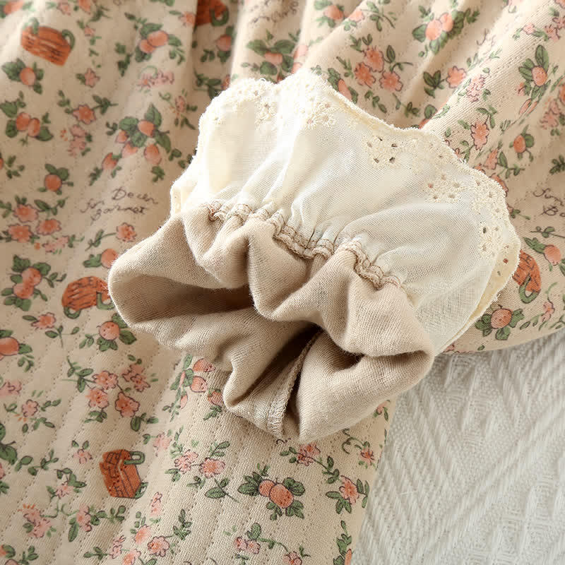 Ownkoti Vintage Rose Garden Cotton Lounge Set - Elegant Comfort for Relaxed Days