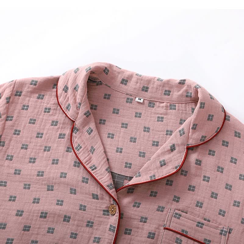 Ownkoti Women's Checked Jacquard Cotton Loungewear Set for Comfort and Style