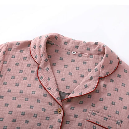 Ownkoti Women's Checked Jacquard Cotton Loungewear Set for Comfort and Style