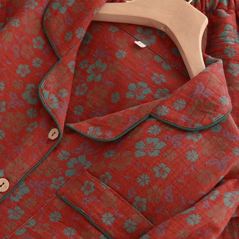 Ownkoti Floral Double Layer Gauze Pajama Set for Ultimate Comfort and Style