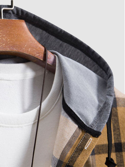 Men's Skinny Plaid Hoodie