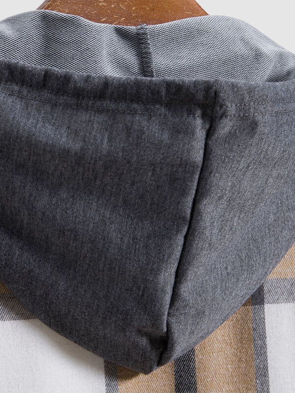 Men's Skinny Plaid Hoodie